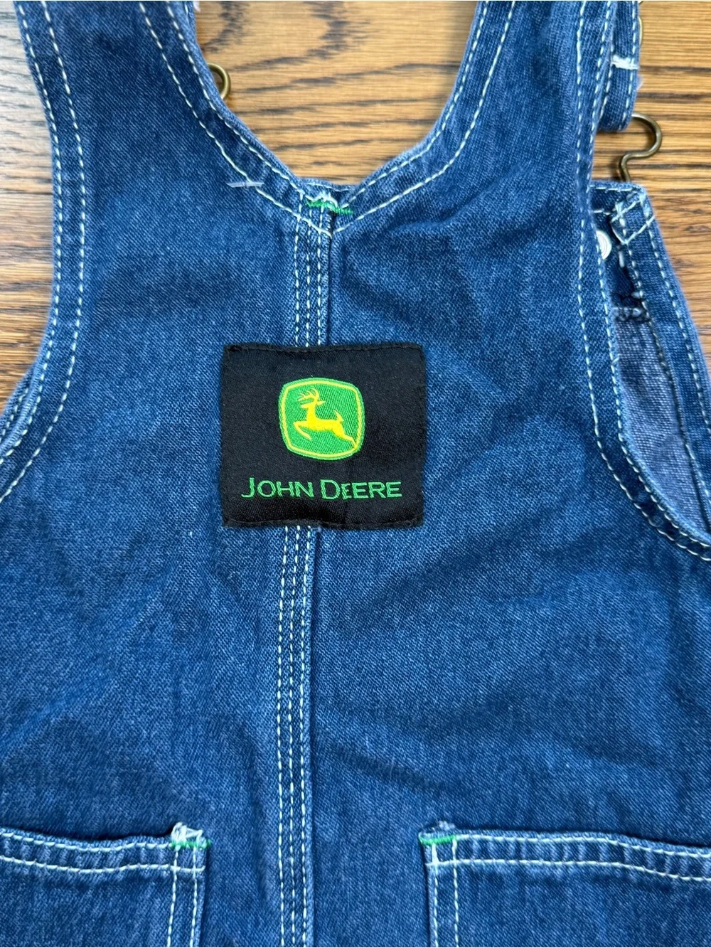 John Deere Boys Dark Blue Wash Denim Overalls Fall Winter Farming Country 6Mths
